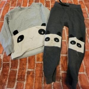 Next Boys Panda Set 5 6 5/6 Sweatshirt Sweatpants Outfit